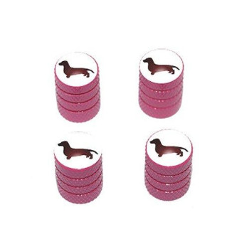 Graphics More Dachshund Dog Tire Rim Valve Stem Caps Pink