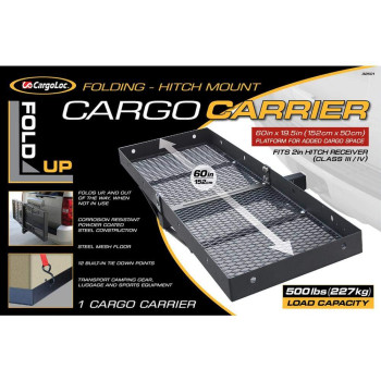 Cargoloc 32501 Hitch Mount 60 X 195 Cargo Carrier Foldup 500 Lbs Black