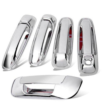 99Parts Chrome Side Door Handle And Rear Tailgate Addon Cover Trims Compatible With Dodge Ram 1500 2500 3500 20032008