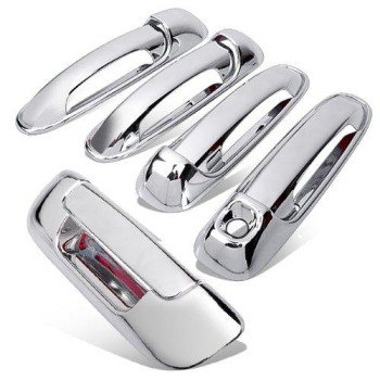 99Parts Chrome Side Door Handle And Rear Tailgate Addon Cover Trims Compatible With Dodge Ram 1500 2500 3500 20032008