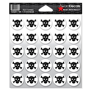 Award Decals Skull And Crossbone Sticker Set 100 Decals The Original Award Decals Premium 20Mil Thick 1 Helmet Decals Made I