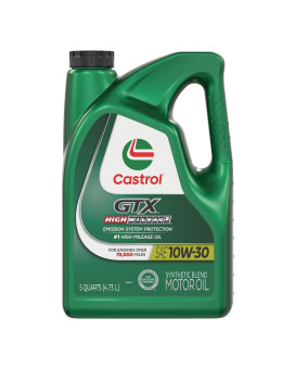 Castrol Gtx High Mileage 10W30 Synthetic Blend Motor Oil 5 Quarts