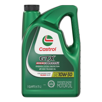 Castrol Gtx High Mileage 10W30 Synthetic Blend Motor Oil 5 Quarts