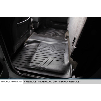 Maxliner Floor Mats 2Nd Row Liner Black For Crew Cab 20142018 Silveradosierra 150020152019 25003500 Hd