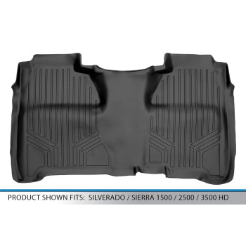 Maxliner Floor Mats 2Nd Row Liner Black For Crew Cab 20142018 Silveradosierra 150020152019 25003500 Hd