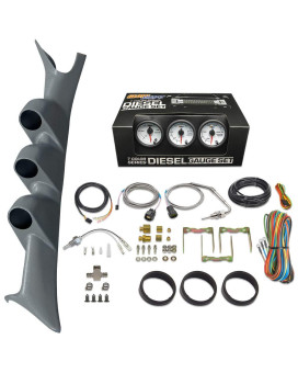 Glowshift Diesel Gauge Package Compatible With Ford Super Duty F250 F350 60L 73L Power Stroke 19992007 White 7 Color 60 P