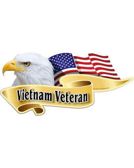 Prosticker 904 One 3 X 6 American Pride Series Vietnam Veteran Bald Eagle Decal Sticker