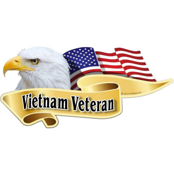 Prosticker 904 One 3 X 6 American Pride Series Vietnam Veteran Bald Eagle Decal Sticker