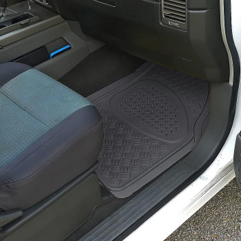 Specd Tuning Universal Fitment Gray Front Rear All Weather Heavy Duty Rubber Floor Mats Truck Suv