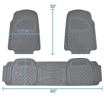 Specd Tuning Universal Fitment Gray Front Rear All Weather Heavy Duty Rubber Floor Mats Truck Suv