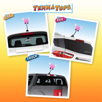 Tenna Tops Flying Pig Car Antenna Topperauto Mirror Danglerdashboard Buddy Fits Fat Stubby Antenna