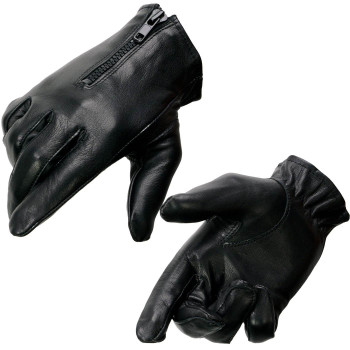 Milwaukee Leather Sh722 Womens Black Unlined Leather Lightweight Motorcycle Hand Gloves Wwrist Zipper Closure Xxlarge