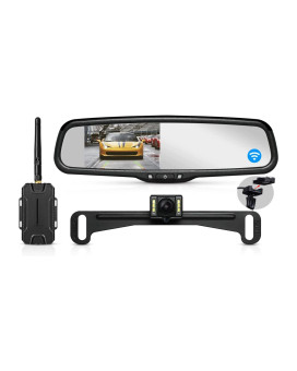 Wireless Backup Camera With 43 Oem Look Monitor System Back Up Camera For Cars With Ip 68 Waterproof Rear View Mirror Camer