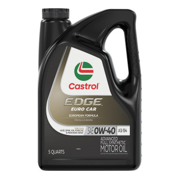 Castrol Edge Euro 0W40 A3B4 Advanced Full Synthetic Motor Oil 5 Quarts