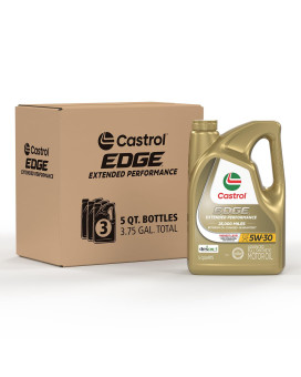 Castrol Edge Extended Performance 5W30 Advanced Full Synthetic Motor Oil 5 Quarts Pack Of 3