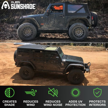 Alien Sunshade Jeep Wrangler Jk Jku Black 20072018 Front Mesh Sun Shade For Jeep Jk Unlimited Blocks Uv Wind Jeep Gif