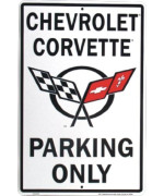 Chevrolet Corvette Parking Only Metal Sign