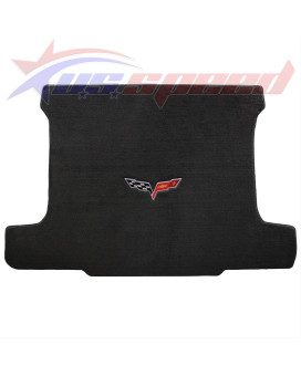 20052013 Corvette Coupe Ebony Trunk Mat Crossed Flags Logo