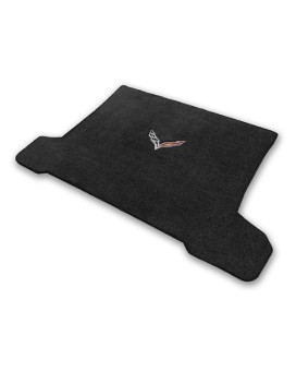 2014 2015 Corvette C7 Stingray Ebony Coupe Cargo Floor Mat With Crossed Racing Flags Logo