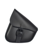 Willie Max Black Leather Motorcycle Swingarm Bag For Softailtriangulated Swingarm Models Matte Black Buckle Made In Usa