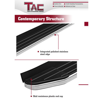 Tac Running Boards Fit 20072017 Chevy Traverse Exclude Denali 20072016 Gmc Acadia Excluding Denali 20072010 Saturn Ou