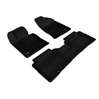 3D Maxpider L1Ka02501509 Complete Set Custom Fit Allweather Floor Mat For Select Kia Optima Models Kagu Rubber Black Tan