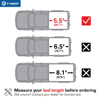 Tyger Auto T3 Soft Trifold Truck Bed Tonneau Cover Compatible With 20072013 Toyota Tundra Fleetside 55 Bed 66 Tgbc3