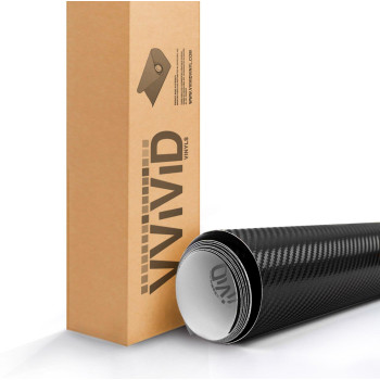 Vvivid Xpo Black Carbon Fiber Car Wrap Vinyl Roll Featuring Air Release Technology 3Ft X 5Ft