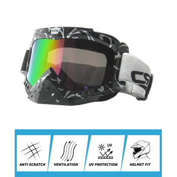 Crg Sports Motorcycle Goggle Motocross Atv Dirt Bike Off Road Racing Goggles For Man Woman Adult