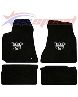 20052010 Chrysler 300C Rwd Floor Mats In Black With Hemi 300C Logo In Silver 4Pc