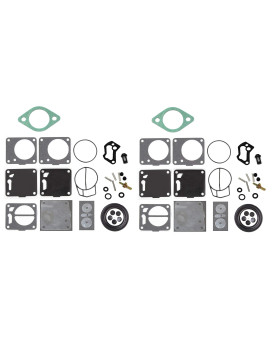 Aftermarket Dual Carb Rebuild Kit With Base Gaskets 007494 Compatible With Seadoo Polaris 3240128 Kawasaki 110603786 650