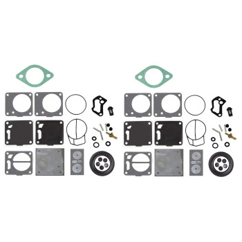 Aftermarket Dual Carb Rebuild Kit With Base Gaskets 007494 Compatible With Seadoo Polaris 3240128 Kawasaki 110603786 650