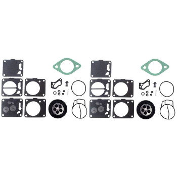 Aftermarket Dual Carb Rebuild Kit With Base Gaskets 007494 Compatible With Seadoo Polaris 3240128 Kawasaki 110603786 650