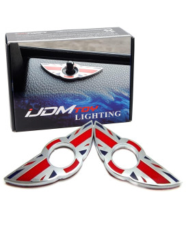 Ijdmtoy 2 Union Jack Style Wing Emblem Rings For Mini Cooper R55 R56 R57 R58 R59 Door Lock Knobs Redblue Uk Flag Design Doe