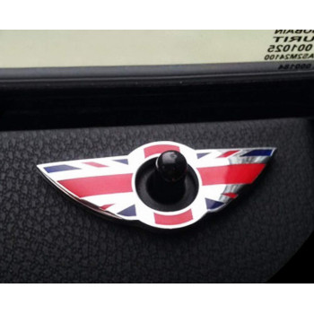 Ijdmtoy 2 Union Jack Style Wing Emblem Rings For Mini Cooper R55 R56 R57 R58 R59 Door Lock Knobs Redblue Uk Flag Design Doe