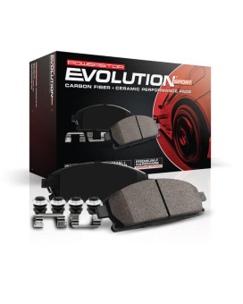 Power Stop Z231399 Front Z23 Evolution Sport Carbon Fiber Infused Ceramic Brake Pads With Hardware For 2009 2010 2011 2012 2013