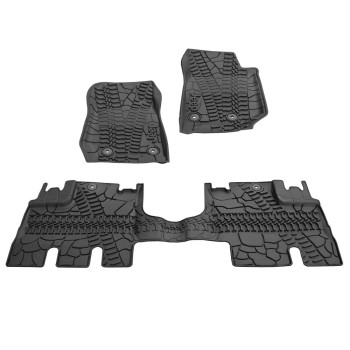 Mopar 82213860 Jeep Wrangler Unlimited 4Door Black Allweather 3Piece Floor Mat Set