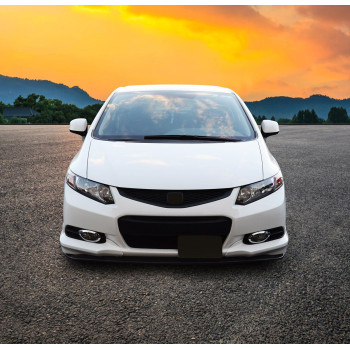 Front Bumper Lip Compatible With 20122013 Honda Civic Hfp Style Black Pu Front Lip Finisher Under Chin Spoiler Add On By Ikon