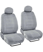 Bdk Gray Full Cloth Low Back Auto Seat Covers Encore Style 4 Pc Premium