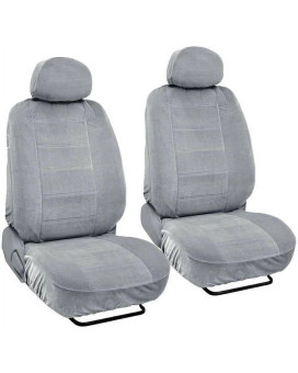 Bdk Gray Full Cloth Low Back Auto Seat Covers Encore Style 4 Pc Premium