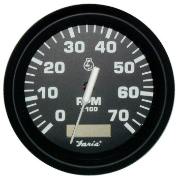 Faria Beede 32840 Euro Tachometer With Hourmeter 7000 Rpm Gas 4 Black