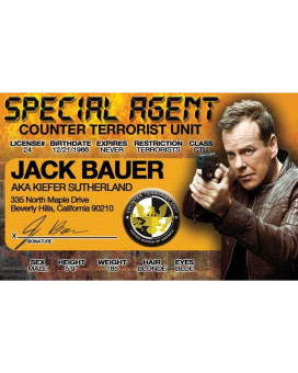 Signs 4 Fun Parody Id Jack Bauer Drivers License Fake Id Novelty Card Collectible Trading Card Drivers License Novelty G