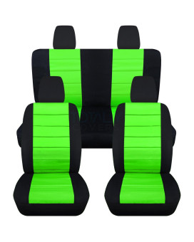 Totally Covers Compatible With 20112018 Jeep Wrangler Jk Seat Covers Black Lime Green Full Set Front Rear 23 Colors 2