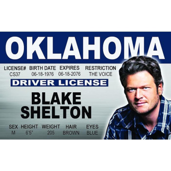 Signs 4 Fun Parody Drivers License Blake Shelton Id Fake Id Novelty Card Collectible Trading Card Drivers License Novelt