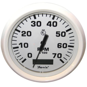 Faria 33140 Dress Tachometer Gauge With Hourmeter 7000 Rpm White 4