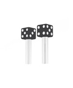 United Pacific 70042 High Impact Plastic Construction Dice Door Lock Knobs for Classic & Vintage Cars/Trucks, 10-32 Thread - Black/White (Pack of 2)