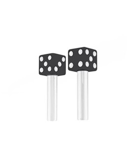 United Pacific 70042 High Impact Plastic Construction Dice Door Lock Knobs for Classic & Vintage Cars/Trucks, 10-32 Thread - Black/White (Pack of 2)