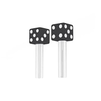 United Pacific 70042 High Impact Plastic Construction Dice Door Lock Knobs for Classic & Vintage Cars/Trucks, 10-32 Thread - Black/White (Pack of 2)