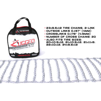 The Rop Shop 2 Link Tire Chains 23X95012 23X950X12 For Tractor Lawn Mower Rider Snowblower