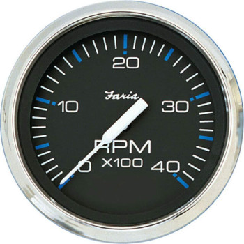 Faria Beede 33742 Chesapeake Stainless Steel Tachometer 4000 Rpm Diesel 4 Black